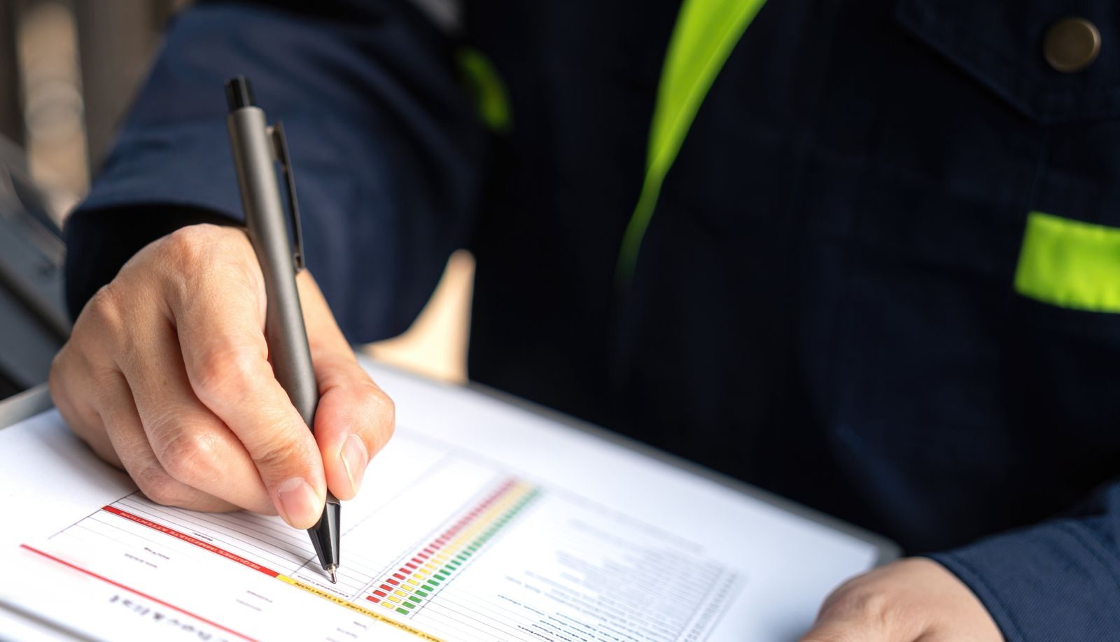 Auditor legt de uitkomst van een aankooppoging vast op een formulier